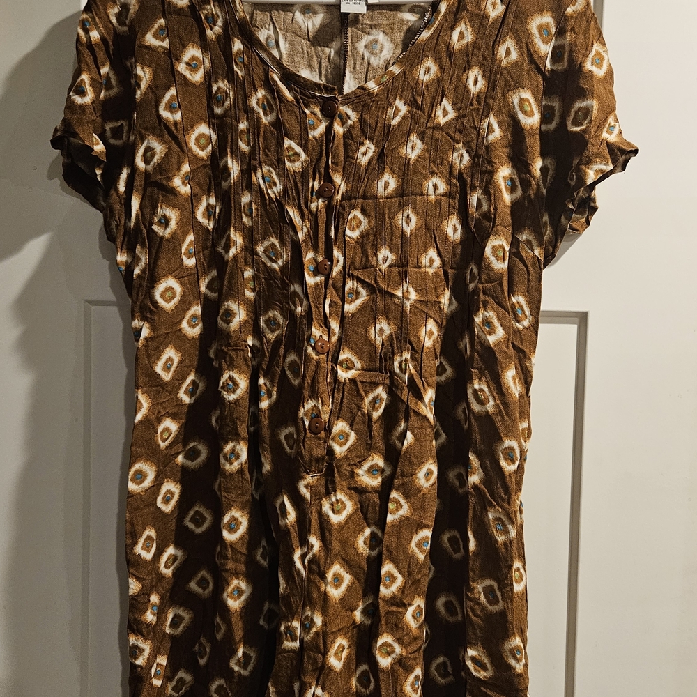 Brown Patterned Jumpsuit